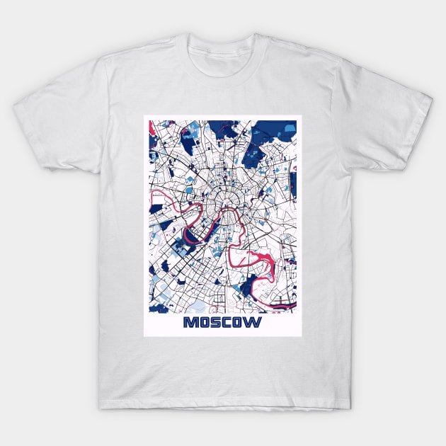 Moscow - Russia MilkTea City Map T-Shirt by tienstencil